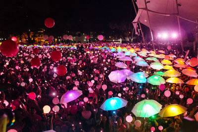 Crowd hanging at night