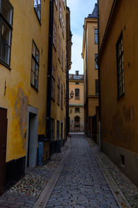 Street amidst residential buildings