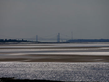 Suspension bridge over sea