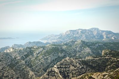 Scenic view of mountains against sky