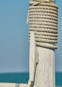 Close-up of sea against clear sky