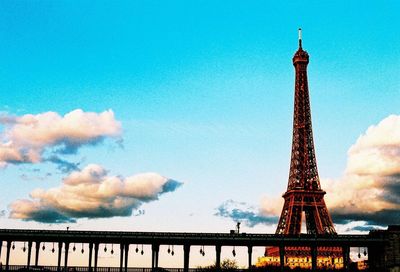 Low angle view of eiffel tower