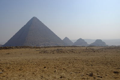 View of desert against clear sky