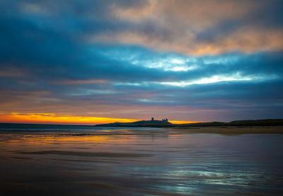 Dunstanburgh castle on a winter morning