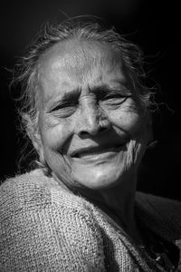 Close-up of old woman