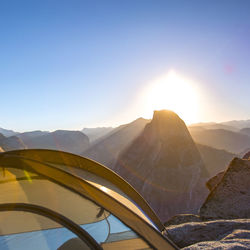 Scenic view of mountains against clear sky