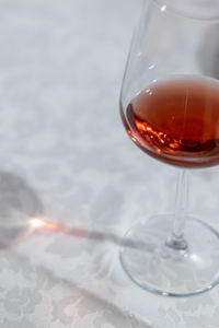 Close-up of wine glass on table