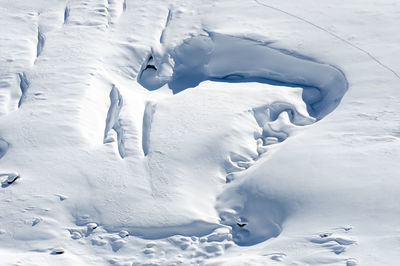 Full frame shot of snow on land