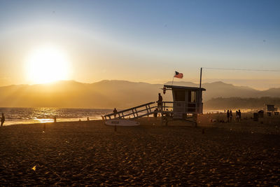 Scenic view of sea at sunset