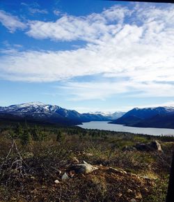 Scenic view of mountains against sky