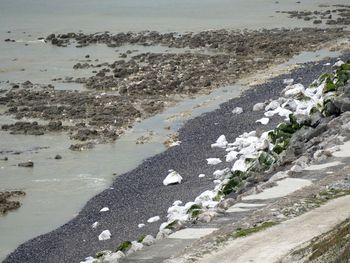 Close-up of sand on beach