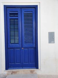 Closed door of building