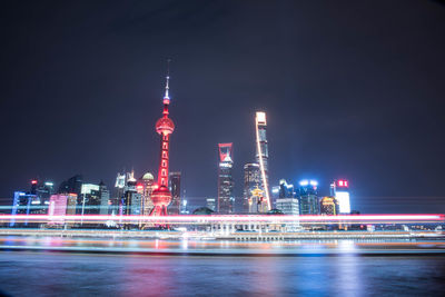 Illuminated city at night