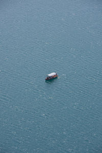 High angle view of boat in sea