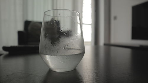 Close-up of drink on table at home