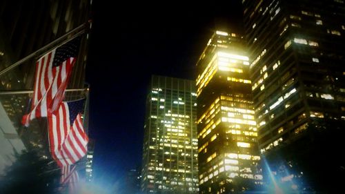 Low angle view of building against sky at night