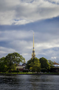 Peter and paul cathedral on hare island in the neva river. st. petersburg, russia