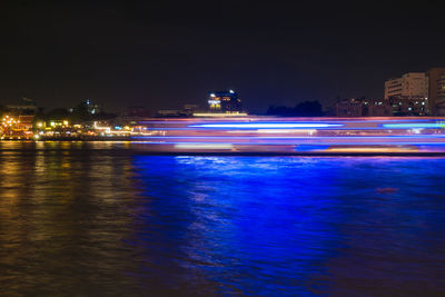 Illuminated city at night