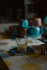 Close-up of drink on table