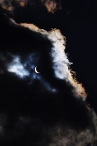 Low angle view of moon in sky