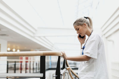 Female doctor on the phone