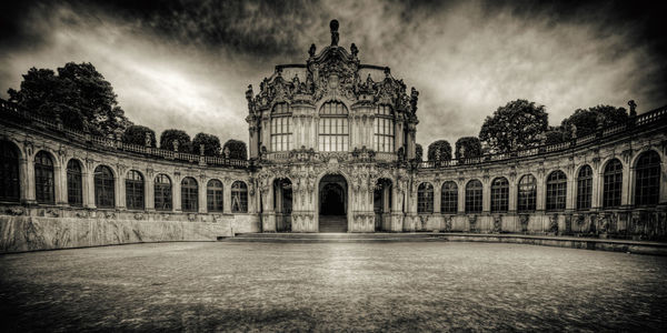 View of historic building against cloudy sky