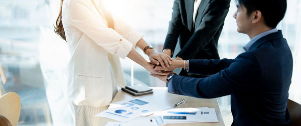 Business colleagues shaking hands