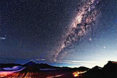 Scenic view of landscape at night