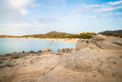 Scenic view of beach against sky