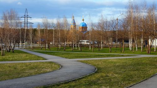 View of park against cloudy sky