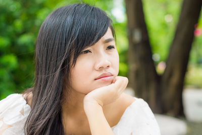 Portrait of young woman