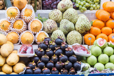 Close-up of grapes in market