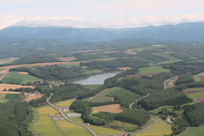 Aerial view of landscape against sky