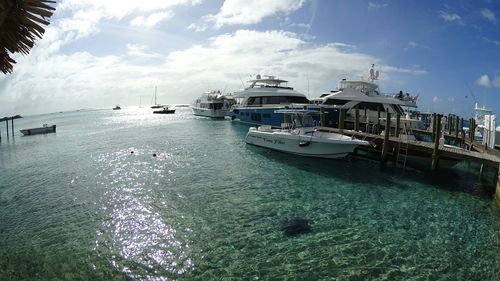 Boats in sea