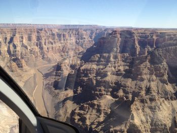 Aerial view of landscape against clear sky