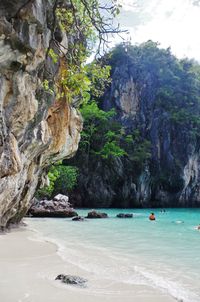 Scenic view of boats in sea