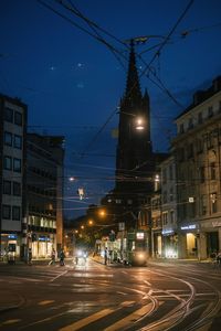 Illuminated city at night