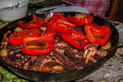 Close up of red chili peppers