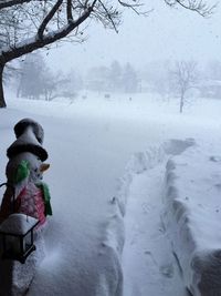 Scenic view of snow covered landscape