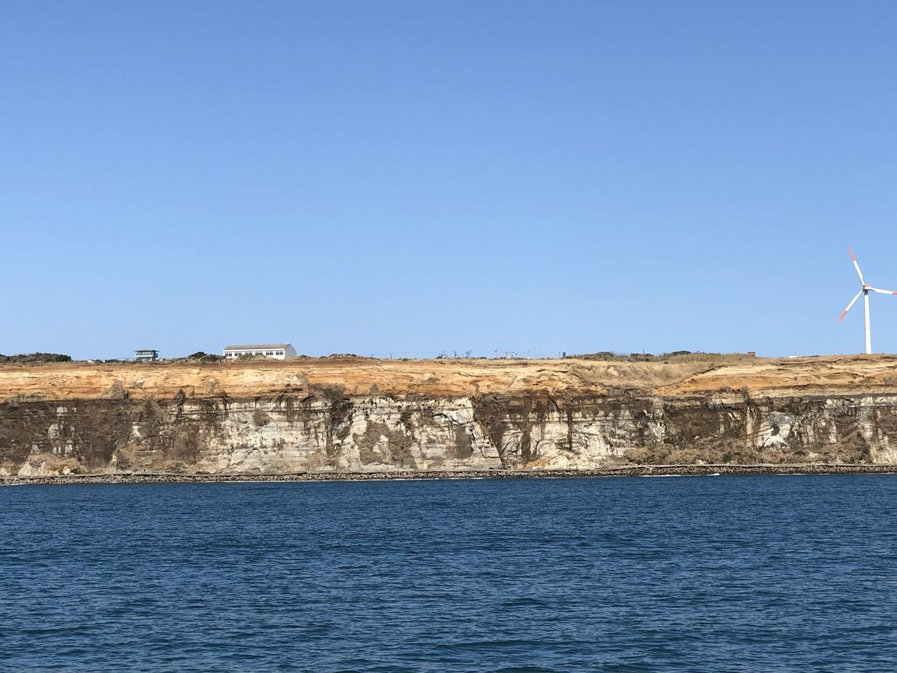 SCENIC VIEW OF SEA AND ROCKS AGAINST CLEAR SKY