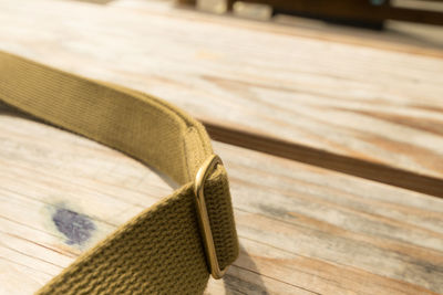 Close-up of wooden table