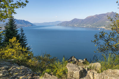 Aerial view of the lake maggiore