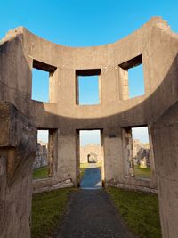 Old ruin building against clear sky