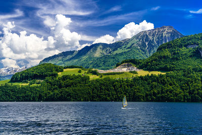 Scenic view of mountains against sky