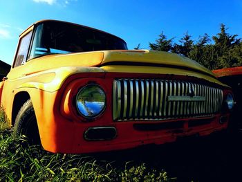 Vintage car against sky