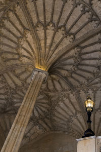 Low angle view of illuminated ceiling