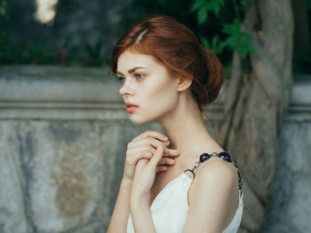 Young woman looking away