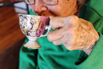 Close-up of woman holding ice cream