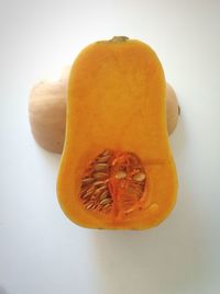 Close-up of pumpkin on white background