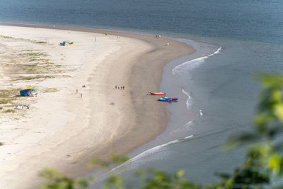 High angle view of people on beach